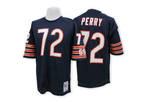 Chicago Bears Authentic Navy Blue Men William Perry Home Jersey NFL Football #72 Throwback